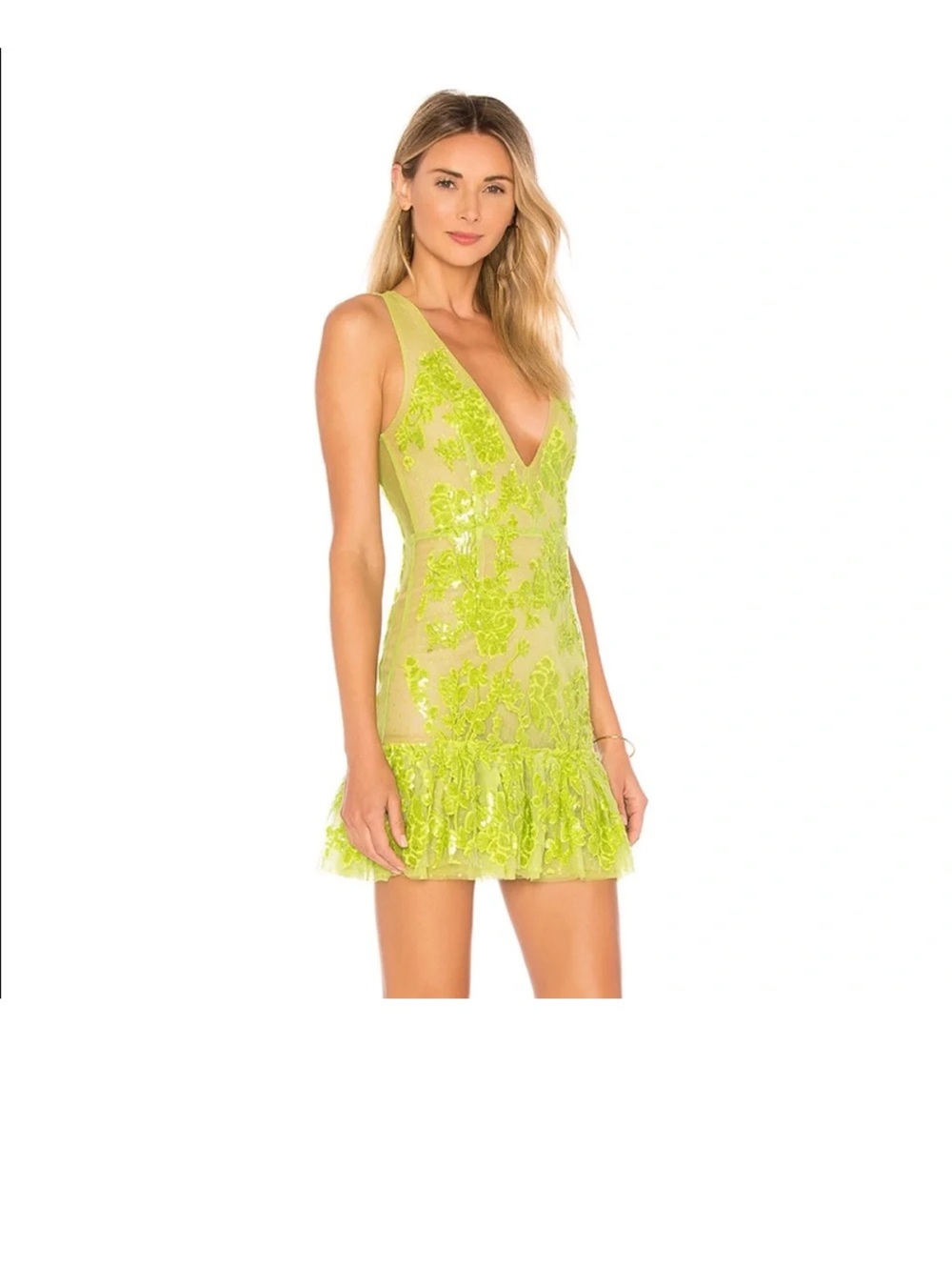 NBD lace dress nwt revolve sweet dreams mini in green goblins small
